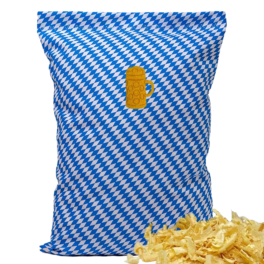 Baumwoll Zirbenkissen bayrisch mit Bierkrug - 30x20 cm