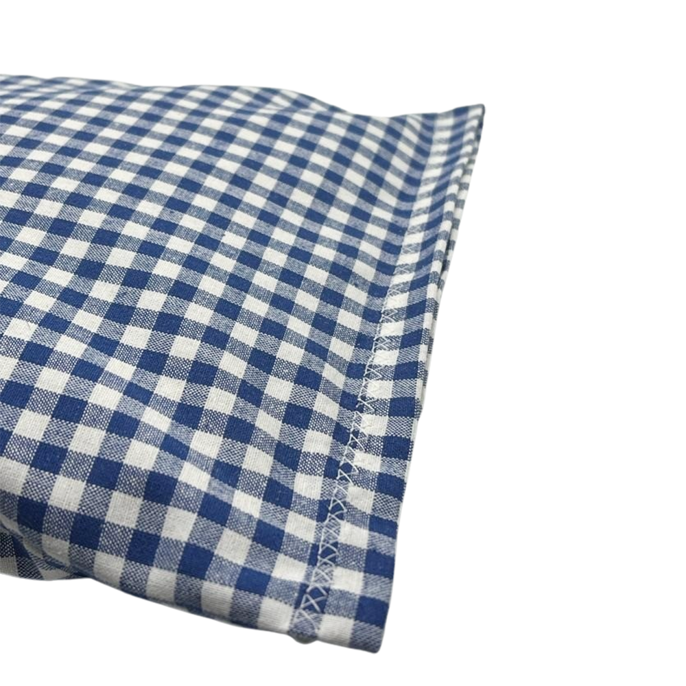 Baumwoll Kräuterkissen blau/weiß kariert mit vielfältigen Motiven - 30x20 cm
