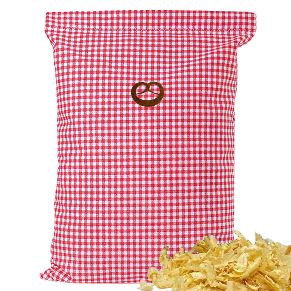 Baumwoll Zirbenkissen rot/weiß kleinkariert mit versch. Motiven - 30x20 cm