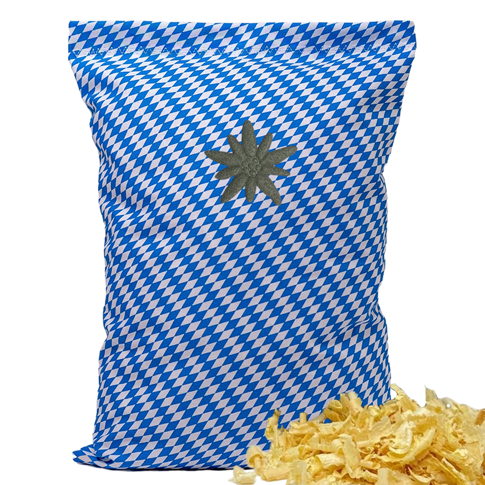 Baumwoll Zirbenkissen bayrisch mit Edelweiß - 30x20 cm