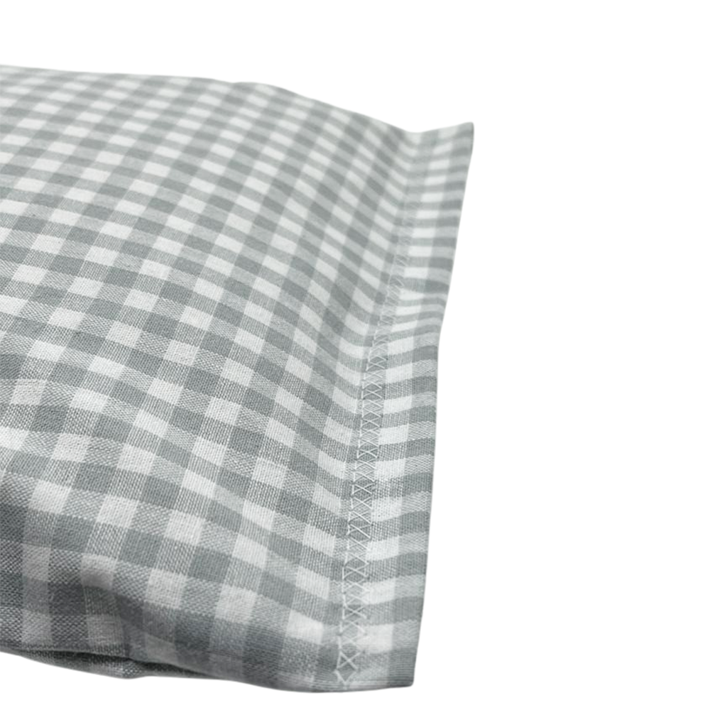 Baumwoll Kräuterkissen grau/weiß kariert mit vielfältigen Motiven - 30x20 cm