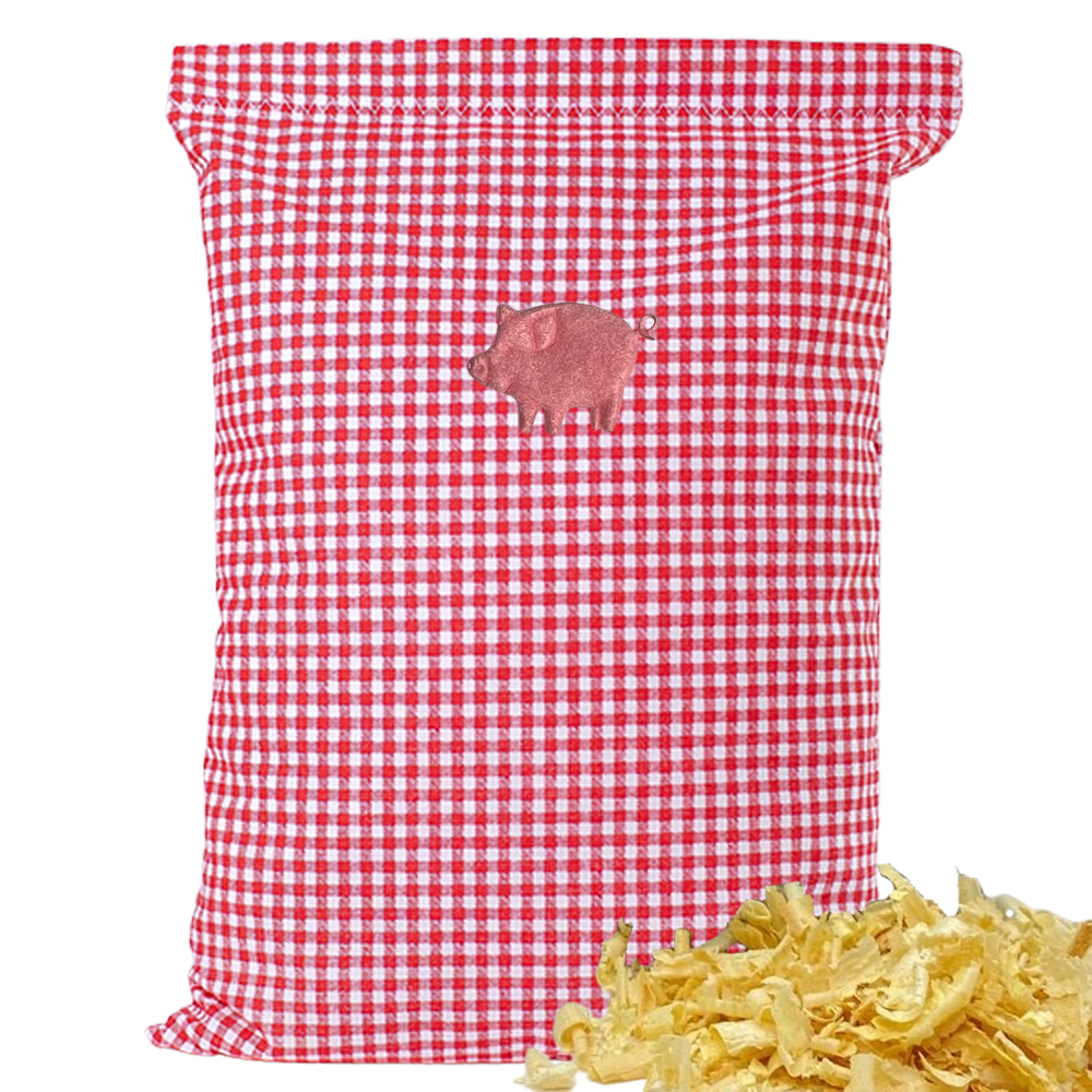 Baumwoll Zirbenkissen rot/weiß kleinkariert mit versch. Motiven - 30x20 cm