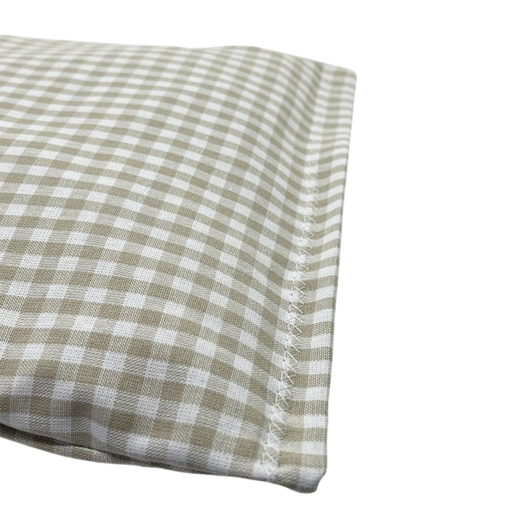 Baumwoll Kräuterkissen beige/weiß kariert mit vielfältigen Motiven - 30x20 cm