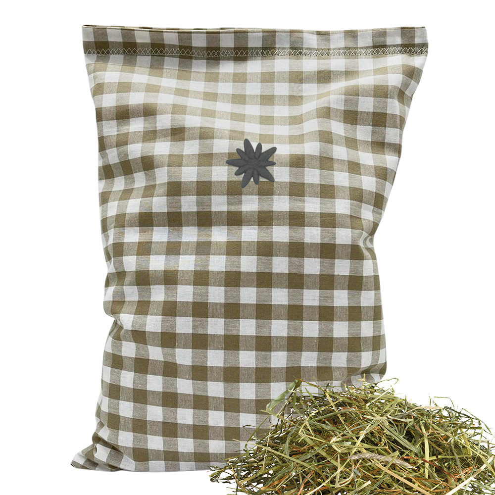 Baumwoll Kräuterkissen beige/weiß großkariert mit vielfältigen Motiven - 30x20 cm