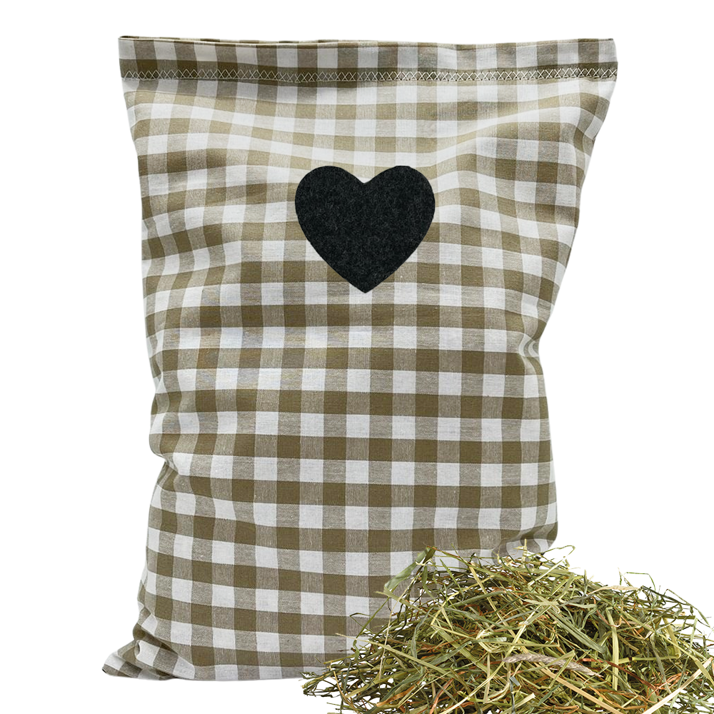 Baumwoll Kräuterkissen beige/weiß großkariert mit vielfältigen Motiven - 30x20 cm