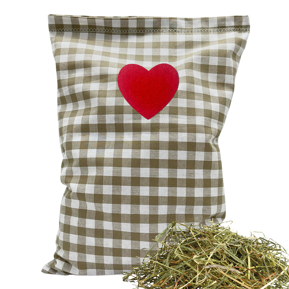 Baumwoll Kräuterkissen beige/weiß großkariert mit vielfältigen Motiven - 30x20 cm