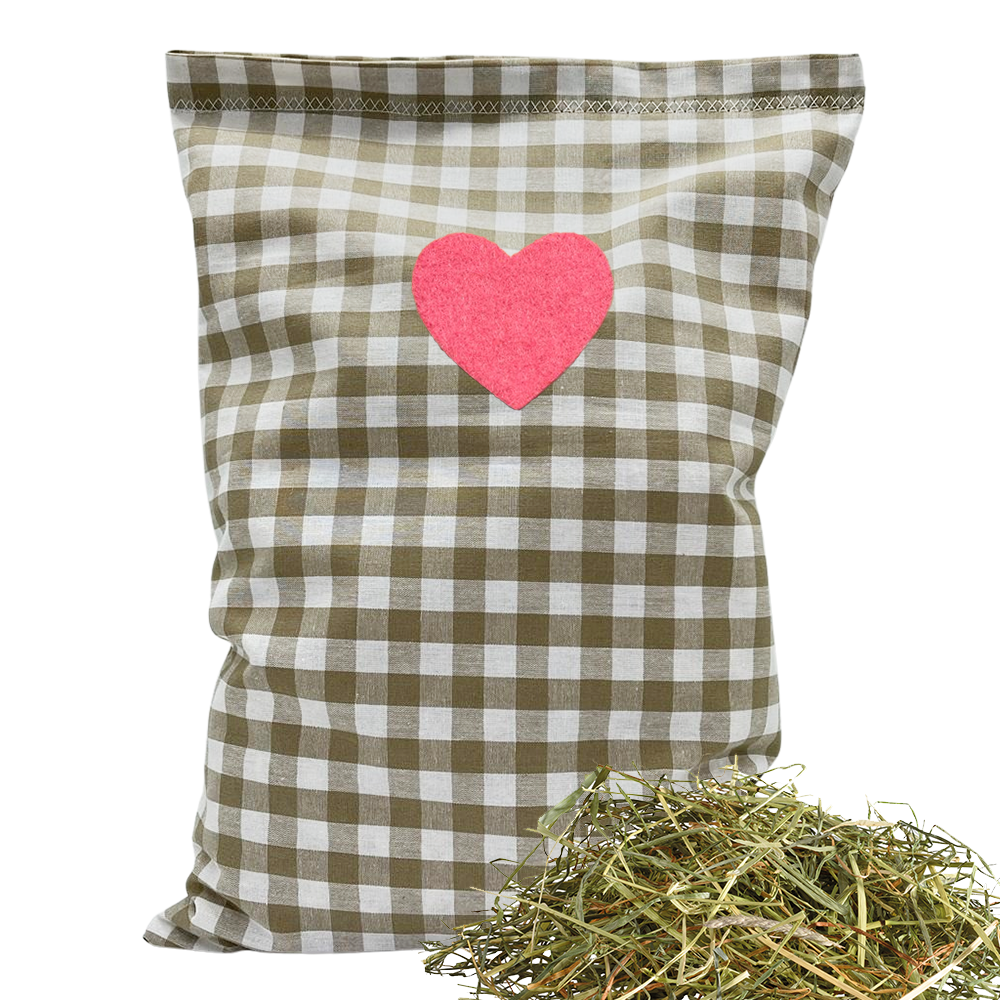 Baumwoll Kräuterkissen beige/weiß großkariert mit vielfältigen Motiven - 30x20 cm