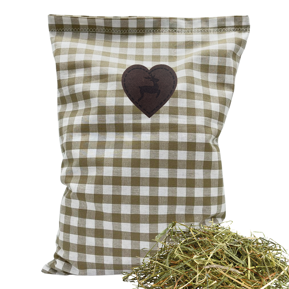 Baumwoll Kräuterkissen beige/weiß großkariert mit vielfältigen Motiven - 30x20 cm
