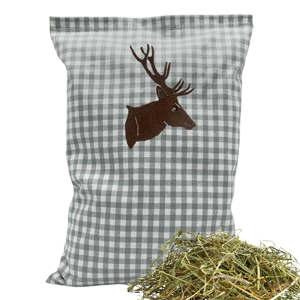 Baumwoll Kräuterkissen grau/weiß kariert mit vielfältigen Motiven - 30x20 cm