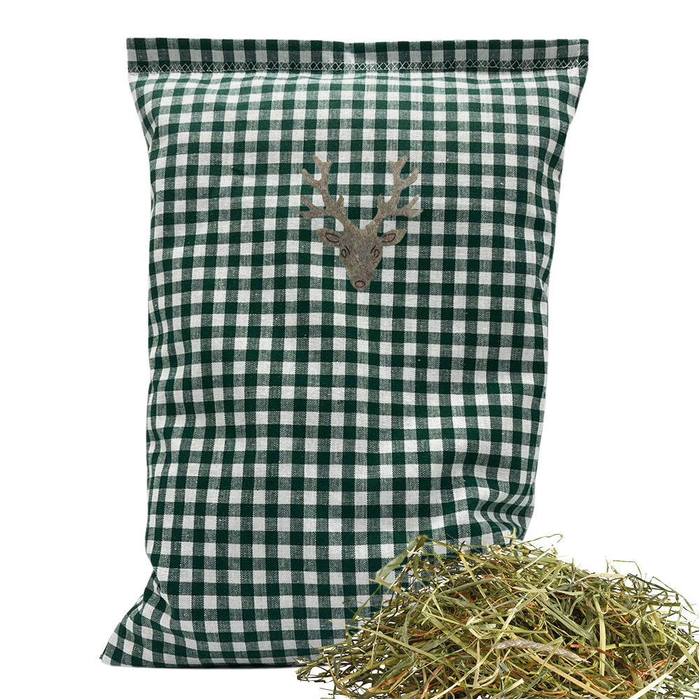 Baumwoll Kräuterkissen grün/weiß kariert mit vielfältigen Motiven - 30x20 cm