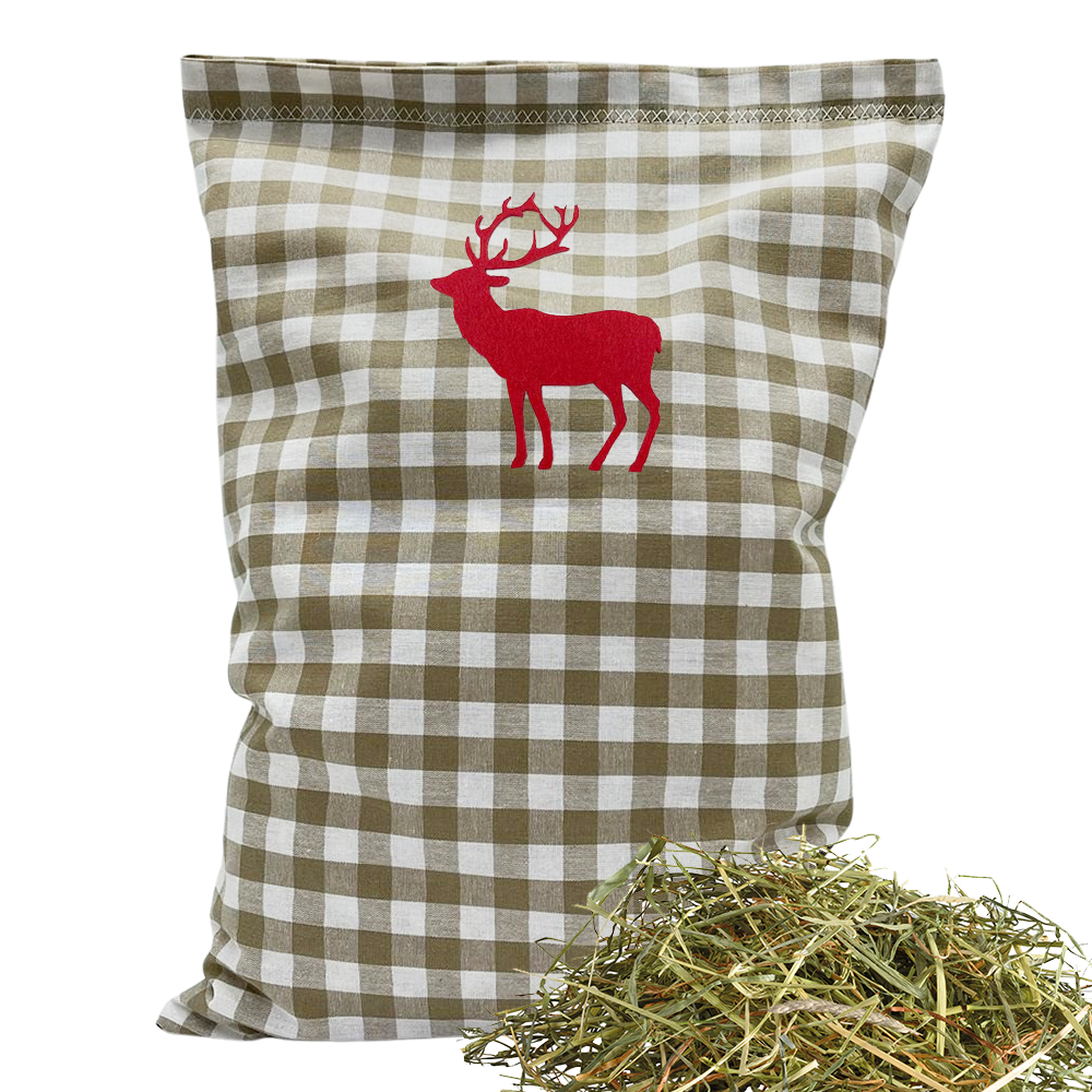 Baumwoll Kräuterkissen beige/weiß großkariert mit vielfältigen Motiven - 30x20 cm