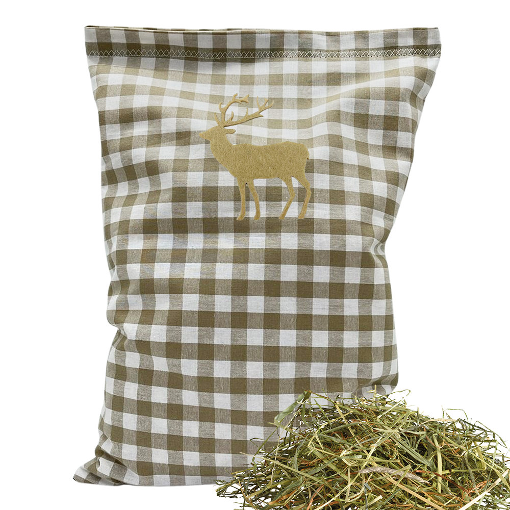 Baumwoll Kräuterkissen beige/weiß großkariert mit vielfältigen Motiven - 30x20 cm