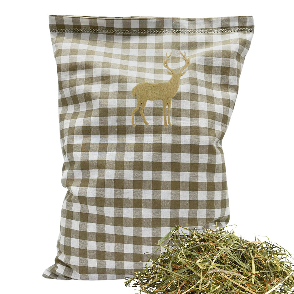 Baumwoll Kräuterkissen beige/weiß großkariert mit vielfältigen Motiven - 30x20 cm
