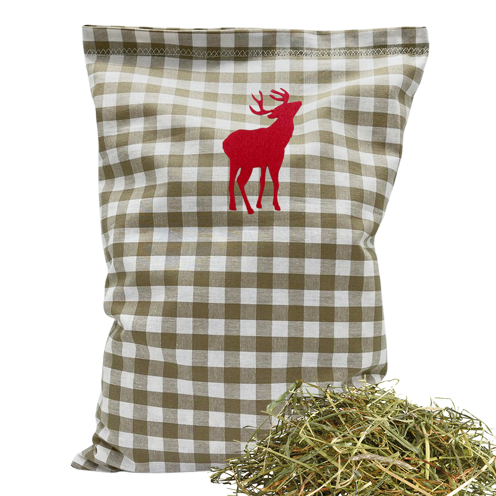 Baumwoll Kräuterkissen beige/weiß großkariert mit vielfältigen Motiven - 30x20 cm