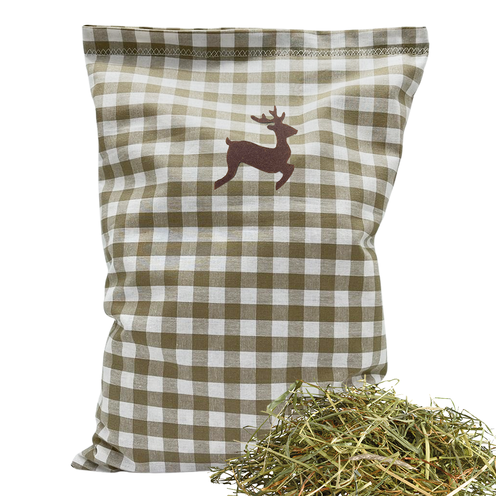 Baumwoll Kräuterkissen beige/weiß großkariert mit vielfältigen Motiven - 30x20 cm