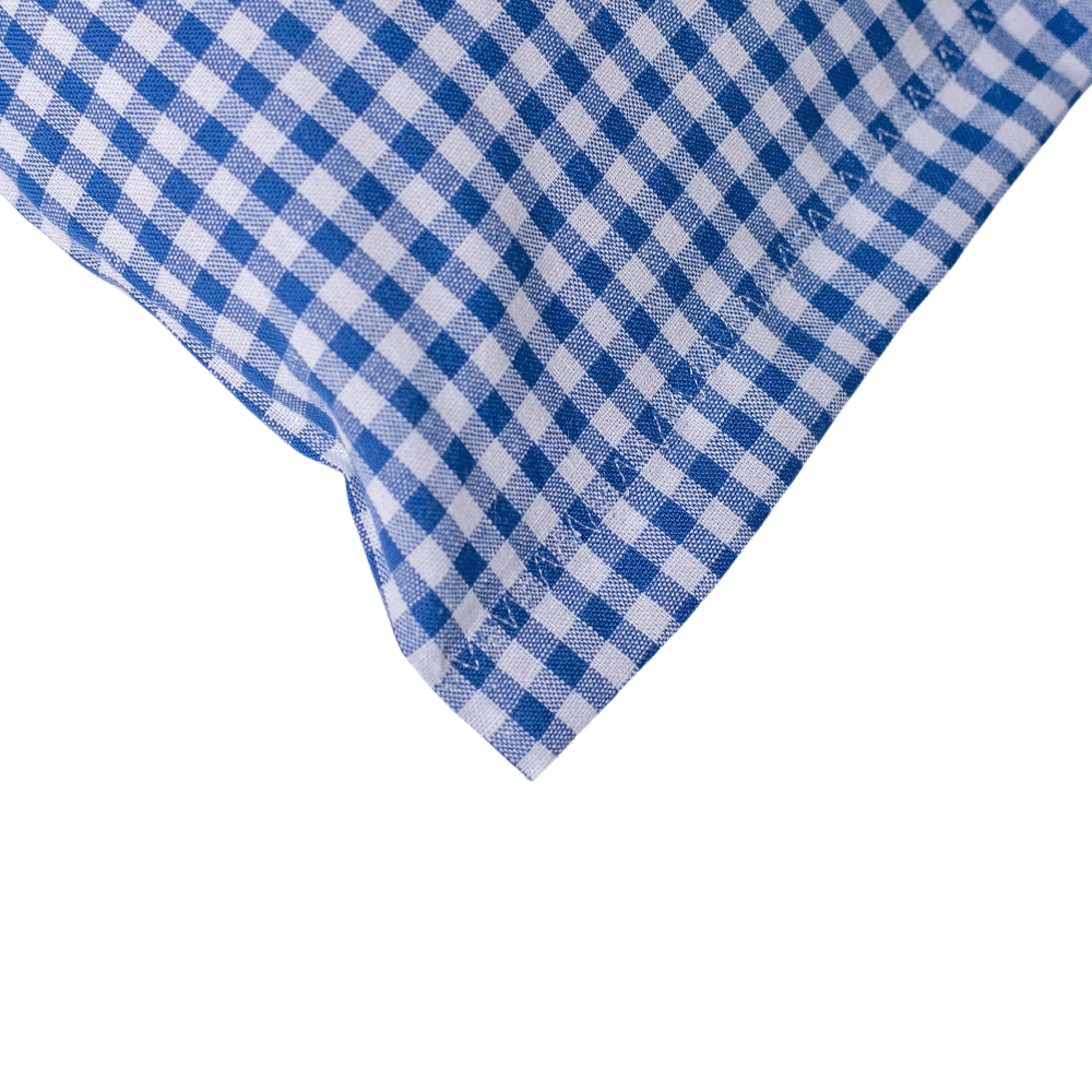 Zirbenkissen blau/weiß kariert - Kuh - 30x20 cm