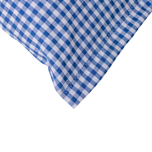 Zirbenkissen blau/weiß kariert - Elch braun - 30x20 cm