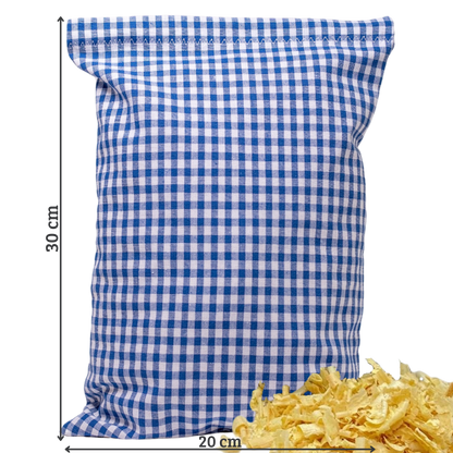 Zirbenkissen blau/weiß kariert - Kuh - 30x20 cm