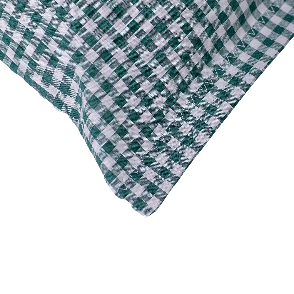 Zirbenkissen grün/weiß kariert - Kuh - 30x20 cm