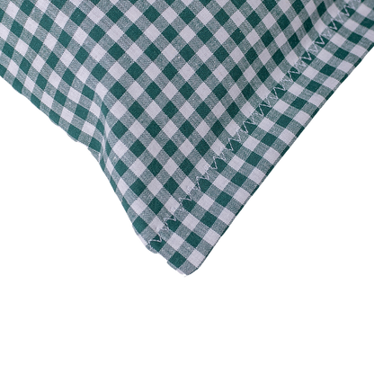 Zirbenkissen grün/weiß kariert - Kuh - 30x20 cm