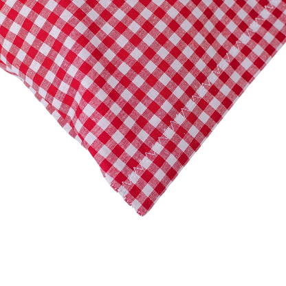 Zirbenkissen rot/weiß kariert - Elch braun - 30x20 cm